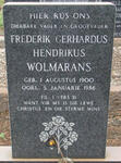 WOLMARANS Frederik Gerhardus Hendrikus 1900-1986