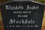 STOCKDALE Elizabeth Isabel 1909-1985