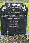 SCHULTZ Aletha Petronella nee NAUDE 1893-1980