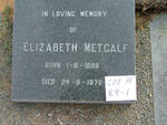 METCALF Elizabeth 1886-1976