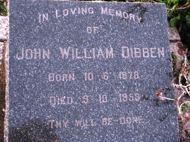 DIBBEN John William 1878-1953