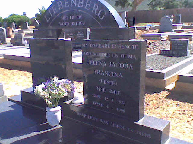 LIEBENBERG Helena Jacoba Francina nee SMIT 1924-1998