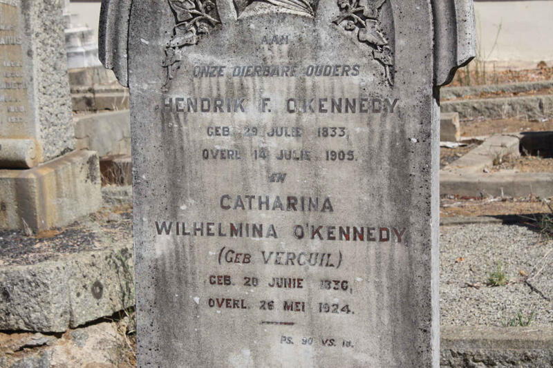 O'KENNEDY Hendrik F. 1833-1905 & Catharina Wilhelmina VERCUIL 1830-1924