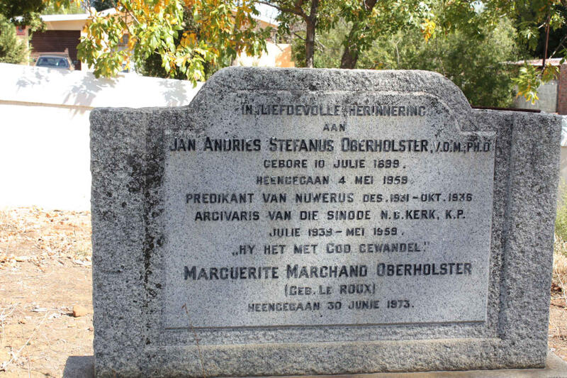 OBERHOLSTER Jan Andries Stefanus 1899-1958 & Marguerite Marchand LE ROUX -1973