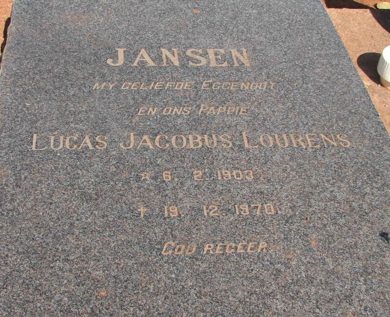 JANSEN Lucas Jacobus Lourens 1903-1970
