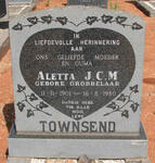 TOWNSEND Aletta J.C.M. nee GROBBELAAR 1901-1980