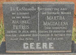 GEERE Petrus 1890-1956 &  Martha Magdalena SCHEEPERS 1892-1958