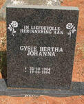 SWART Gysie Bertha Johanna 1906-1994