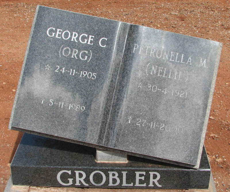 GROBLER George C 1905-1989 & Petronella M. 1921-2000