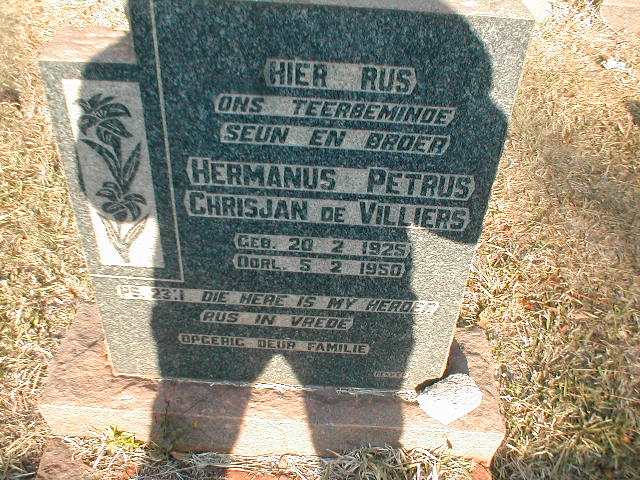 VILLIERS Hermanus Petrus Chrisjan, de 1925-1950