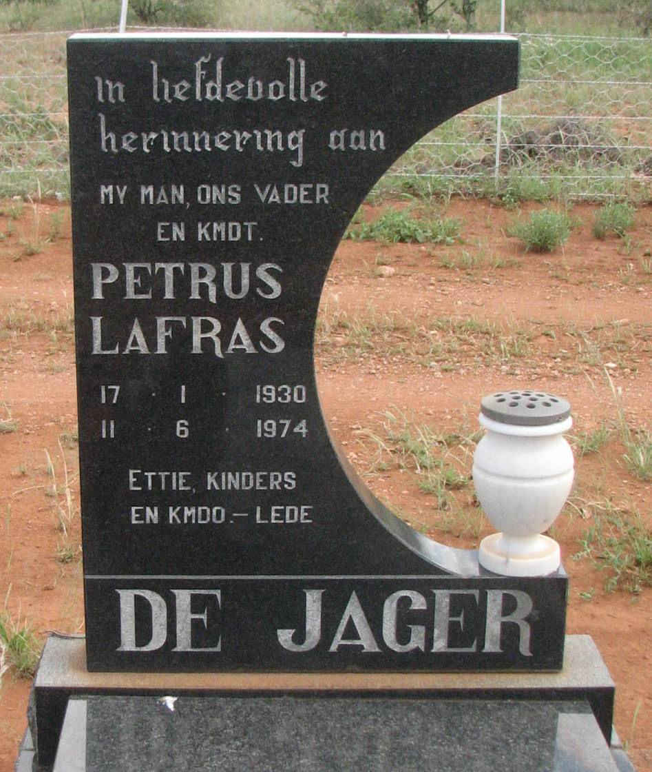 JAGER Petrus Lafras, de 1930-1974