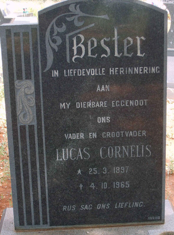 BESTER Lucas Cornelis 1897-1965