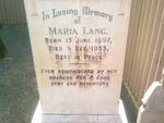 LANG Maria 1897-1953