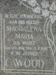 CAWOOD Magdalena Maria nee MAREE 1888-1968