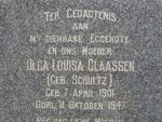 CLAASSEN Olga Louisa nee SCHULTZ 1901-1947