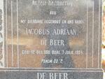 BEER Jacobus Adriaan, de 1881-1954
