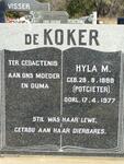 KOKER Hyla M., de nee POTGIETER 1888-1977