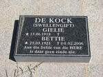 KOCK Bettie, de 1921-2006