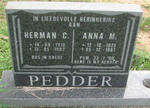 PEDDER Herman C. 1913-1992 & Anna M. 1925-1997