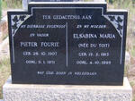 FOURIE Pieter 1907-1971 & Elsabina Maria DU TOIT 1913-1995