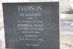 EVERSON Hendrik G. 1910-1968 & Martha 1907-1991