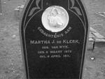 KLERK Martha J., de nee VAN WYK 1873-1911