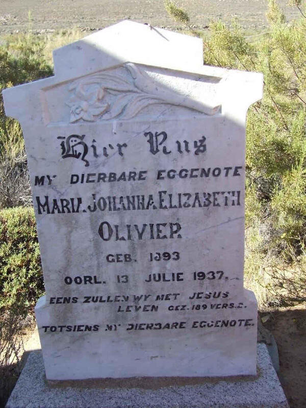 OLIVIER Maria Johanna Elizabeth 1893-1937