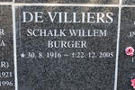 VILLIERS Schalk Willem Burger, de 1916-2005