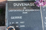 DUVENAGE Gerrie 1927-2008