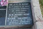 KEMP J.C.C. 1921-2007 & M.M. 1922- & Marie GRADWELL 1955-2009