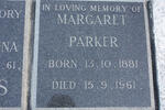 PARKER Margaret 1881-1961