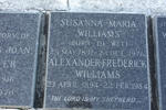 WILLIAMS Alexander Frederick 1894-1984 & Susanna Maria DE WET 1891-1976