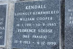 KENDALL William Cooper 1911-1985 & Florence Louise FRASER 1913-1999
