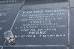 MERWE Pierre, van der 1934-1999 & Annette WOENSDREGT 1937-1999