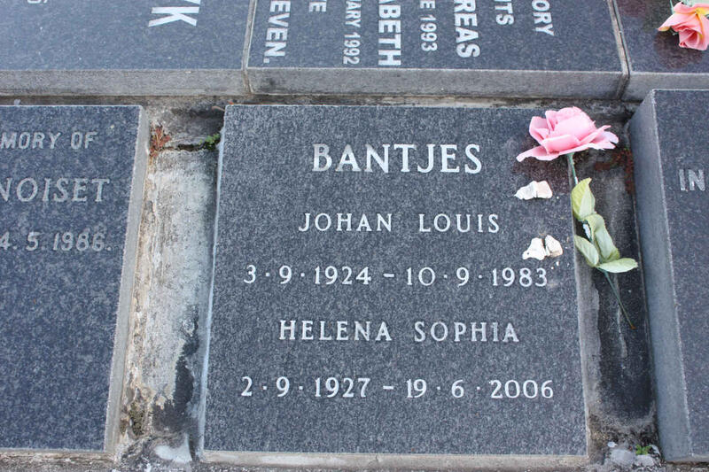BANTJES Johan Louis 1924-1983 & Helena Sophia 1927-2006