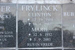 FRYLINCK Clinton 1934-2003 & Marie 1932-2003