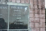 FOURIE Jan 1927-2008 & Doris 1928-2004