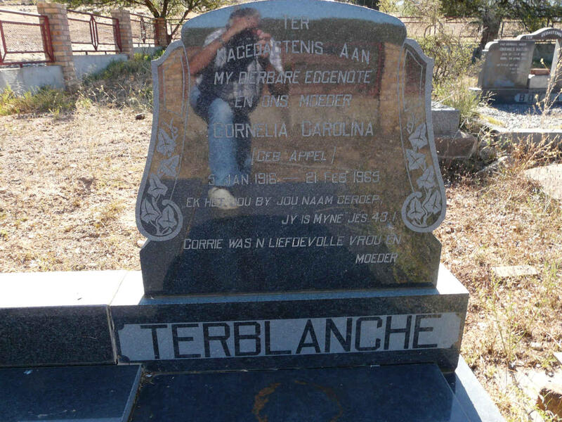 TERBLANCHE Cornelia Carolina nee APPEL 1916-1965