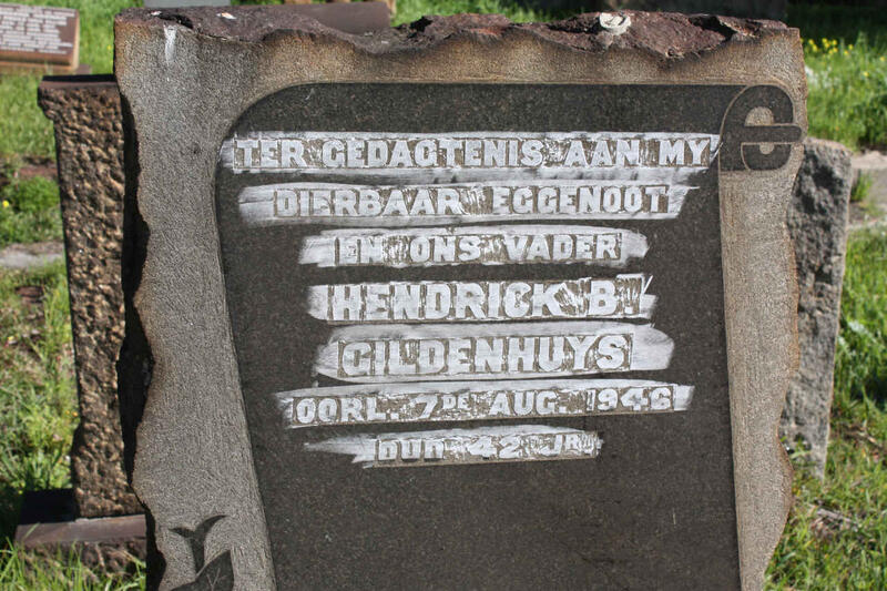 GILDENHUYS Hendrick B. -1946
