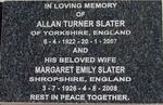 SLATER Allan Turner 1922-2007 & Margaret Emily 1926-2008