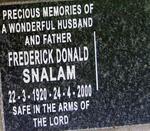 SNALAM Frederick Donald 1920-2004