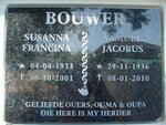 BOUWER Sameul Jacobus 1936-2010 & Susanna Francina 1933-2001