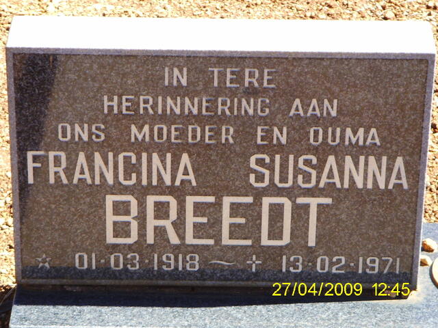 BREEDT Francina Susanna 1918-1971