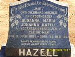 HAZELL Susanna Maria Johanna formerly OBERHOLZER nee SNYMAN 1886-1961
