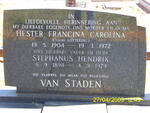 STADEN Stephanus Hendrik, van 1894-1979 & Hester Francina Carolina LOTTERING 1904-1972