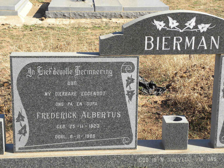 BIERMAN Frederick Albertus 1923-1988