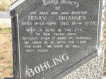 BOHLING Henry Johannes 1941-1975
