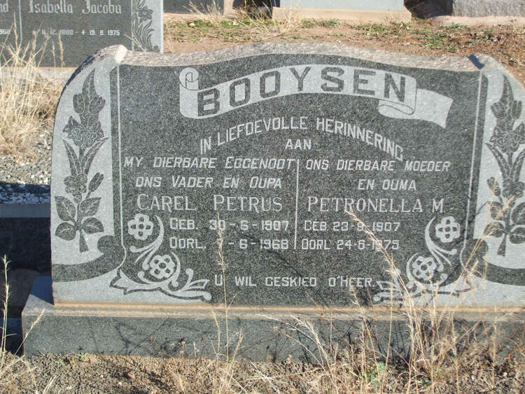 BOOYSEN Carel Petrus 1907-1968 & Petronella M. 1907-1975