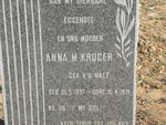 KRUGER Anna M. nee V.D.WALT 1897-1971