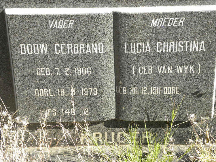 KRUGER Douw Gerbrand 1906-1979 & Lucia Christina VAN WYK 1911-